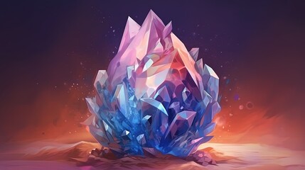 A magical crystal with swirling colors. Fantasy concept , Illustration painting. Generative AI