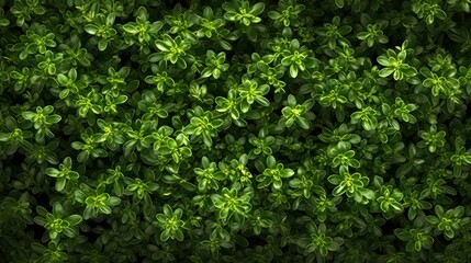 Fototapeta premium Aromatic Thyme Herbs Photorealistic Horizontal Background. Healthy Vegetarian Diet. Ai Generated Hyperrealistic Background with Delicious Aromatic Thyme Herbs. Generative AI
