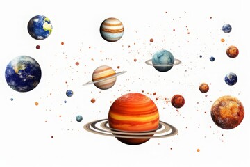 宇宙の惑星のイラスト,Generative AI AI画像