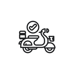 Delivery service, scooter, vespa outline icons. Vector illustration. Isolated icon suitable for web, infographics, interface and apps.