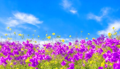 Obraz na płótnie Canvas Pink spring flowers on the sun from Generative AI