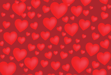 Fototapeta na wymiar Red hearts as background. Background love heart. Background love, for valentine and christmas.