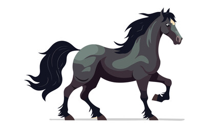 Naklejka na ściany i meble Black horse vector illustration isolated on white background