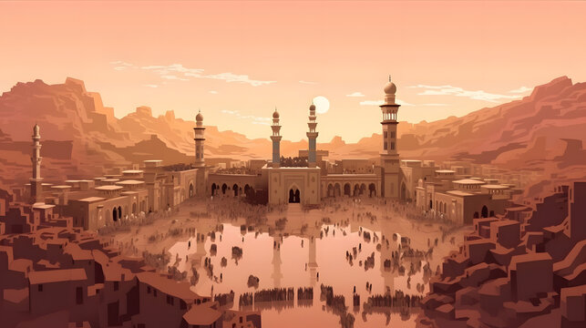 Eid al Adha Mubarak Islamic festival social media banner and Eid Mubarak Post Template, isolated background