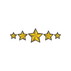 Fototapeta premium Golden five star review icon vector graphics