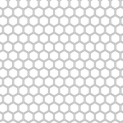 abstract geometric seamless black hexagon pattern art.