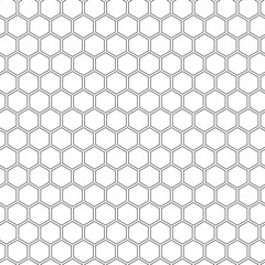 abstract geometric seamless black hexagon pattern art.
