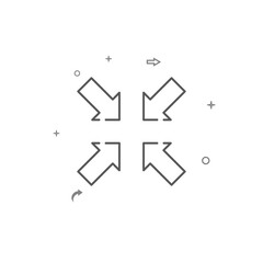 Minimize a window simple vector line icon. Symbol, pictogram, sign isolated on white background. Editable stroke