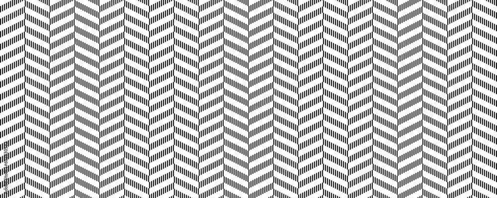 Poster Herringbone seamless pattern. Chevron ornament background. Repeating zigzag texture with lines. Textile fabric print design swatch. Vector illustration and wallpaper template
