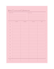 Year Financial and Bill Tracker planner.