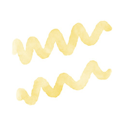 Yellow Watercolor Doodle Squiggle
