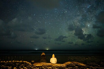 watching the stars on the beach in australia