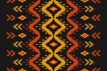 Carpet ethnic pattern art. Ikat ethnic seamless pattern in tribal. Design for background, wallpaper, vector illustration, fabric, clothing, carpet, textile, batik, embroidery.
