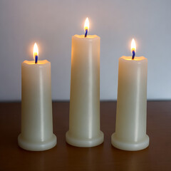 three burning candles