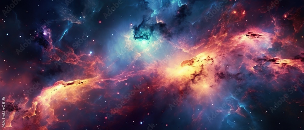 Wall mural abstract space background. beautiful galaxies and stars in outer space. created with generative ai t