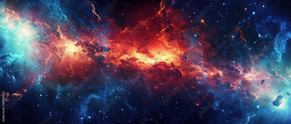 Wall mural abstract space background. beautiful galaxies and stars in outer space. created with generative ai t