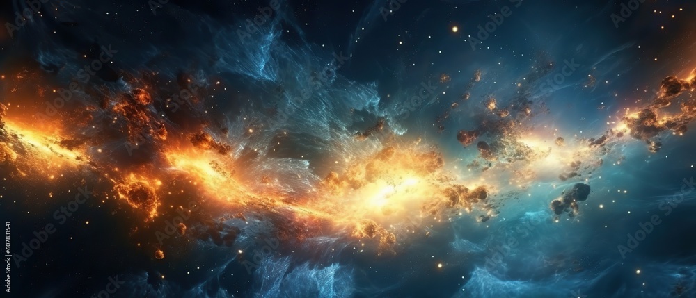 Wall mural abstract space background. beautiful galaxies and stars in outer space. created with generative ai t