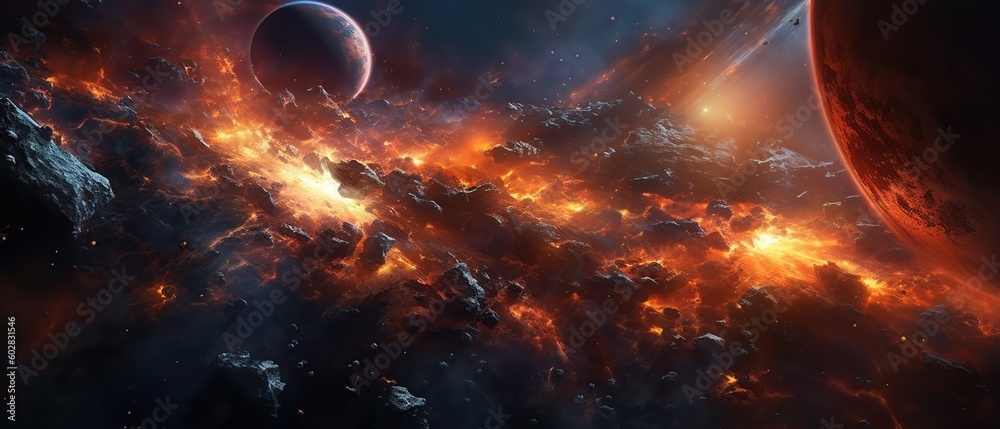 Wall mural abstract space background. beautiful galaxies and stars in outer space. created with generative ai t
