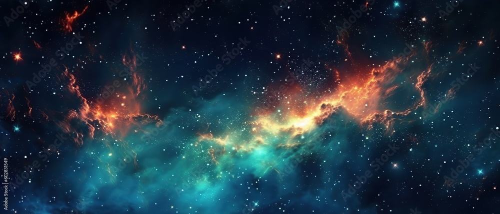 Wall mural abstract space background. beautiful galaxies and stars in outer space. created with generative ai t