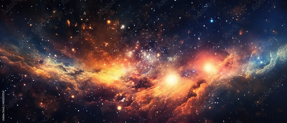 Wall mural abstract space background. beautiful galaxies and stars in outer space. created with generative ai t