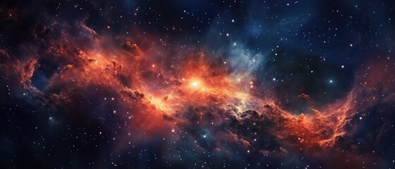 Abstract space background. Beautiful galaxies and stars in outer space.
Created with generative AI technology.