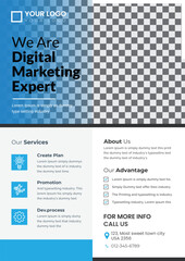 Professional clear and minimal creative corporate business flyer design template 