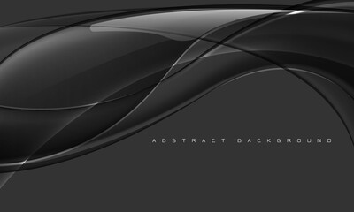 Fototapeta premium Abstract glass glossy curve wave on grey design modern luxury futuristic background vector