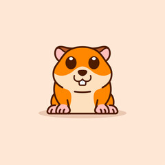 Cute Hamster Sitting Down Illustration
