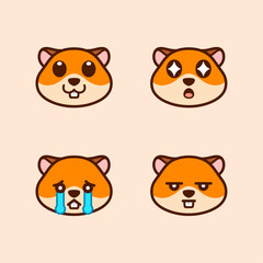 Set of Cute Hamster Stickers