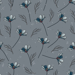 Codmos flower pattern design in line art style. Good for wrapping, background, fabric, and packaging