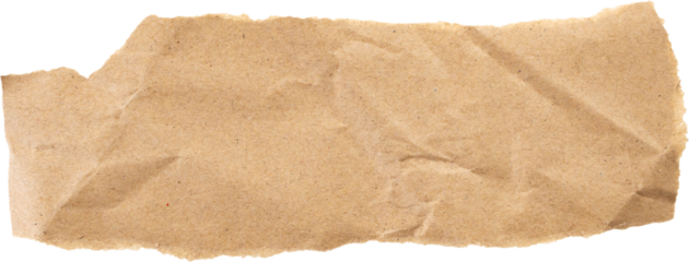 Brown Cardboard paper piece isolated on white background