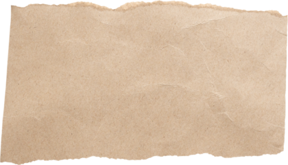 piece of brown paper tear isolated on white background