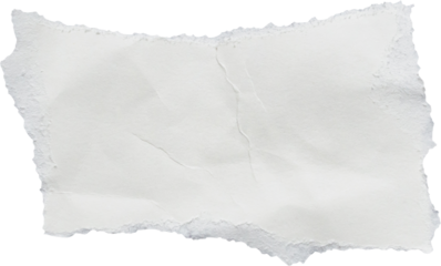 piece of white paper tear isolated on white background