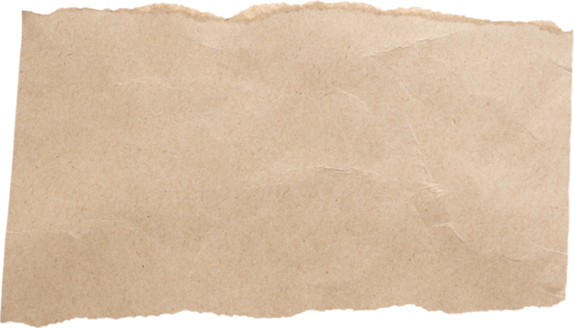 piece of brown paper tear isolated on white background