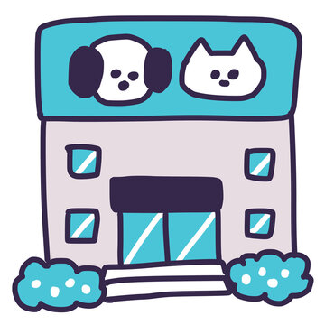 犬猫動物病院の建物
