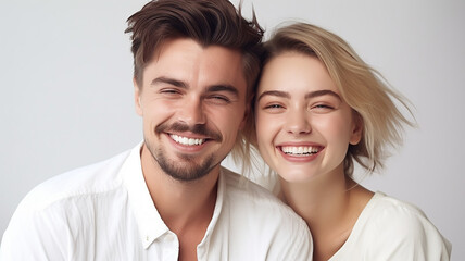 白人・欧米人の素敵な若い男女のカップル（Generative AI）
