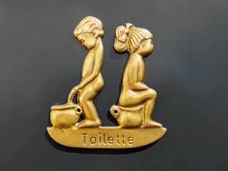 Toilet Sign With Boy And Girl