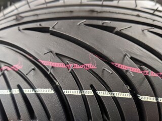 tires or new car tires. winter tire, friction for snow and ice. asymmetrical tread pattern.