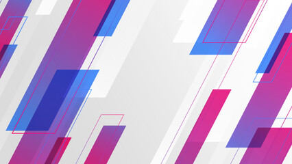 abstract blue and pink gradient geometric striped background with overlapping shaped and lines 