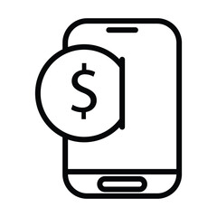 Online saving icon line design template illustration isolated