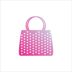 pink handbag isolated on white