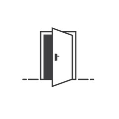 illustration of door, door icon, vector art. 