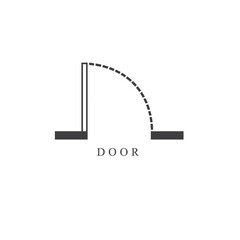 illustration of door, door icon, vector art. 
