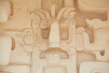 The unique Mayan ruins of Ek Balam, known for its well-preserved stucco facade of an earth monster