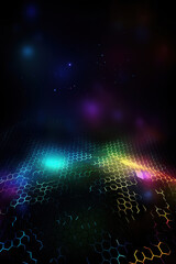 Digital abstract background, geometry shapes with neon lighting, generated by Ai