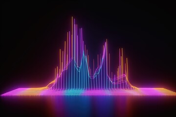 abstract futuristic background with pink blue glowing neon moving high speed wave lines and bokeh lights. Data transfer concept Fantastic wallpaper, Ai Generative