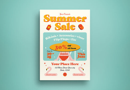 White Flat Design Summer Sale Layout