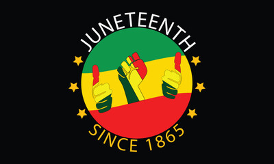 Obraz premium Juneteenth Freedom Day. African-American Independence Day, June 19. Juneteenth Celebrate Black Freedom. T-Shirt, banner, greeting card design. Vector illustration. EPS 10