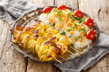 Joojeh Kabab is a deliciously tender Persian chicken kabob that has a unique saffron flavour served...