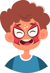 Boy With Superhero Painting Mask